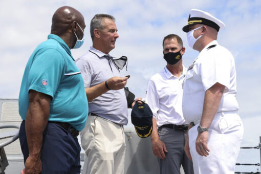 Jaguars’ top brass visits US Navy’s newest destroyer before the draft