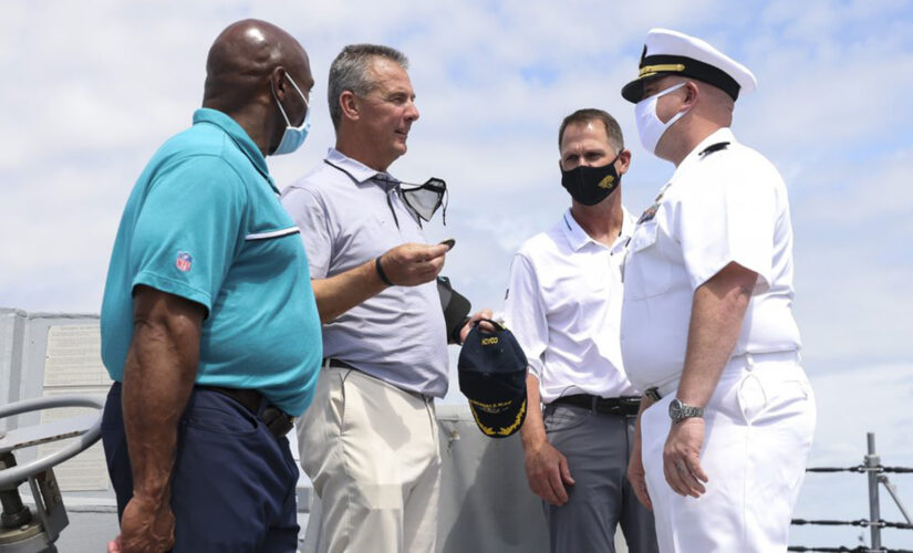 Jaguars’ top brass visits US Navy’s newest destroyer before the draft