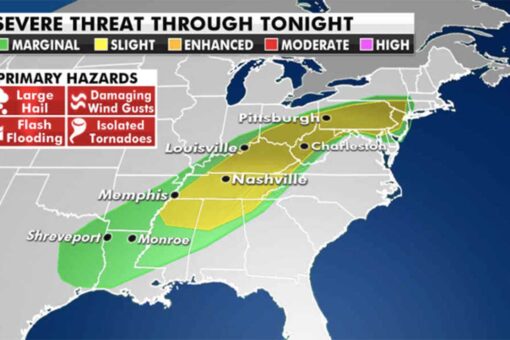 National weather forecast: Thunderstorms, heavy rainfall to produce flooding across Mid-Atlantic, Southwest