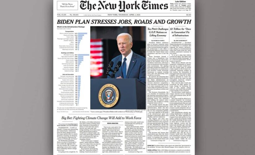 New York Times slammed for glowing coverage of Biden infrastructure plan: ‘Straight-up propaganda’