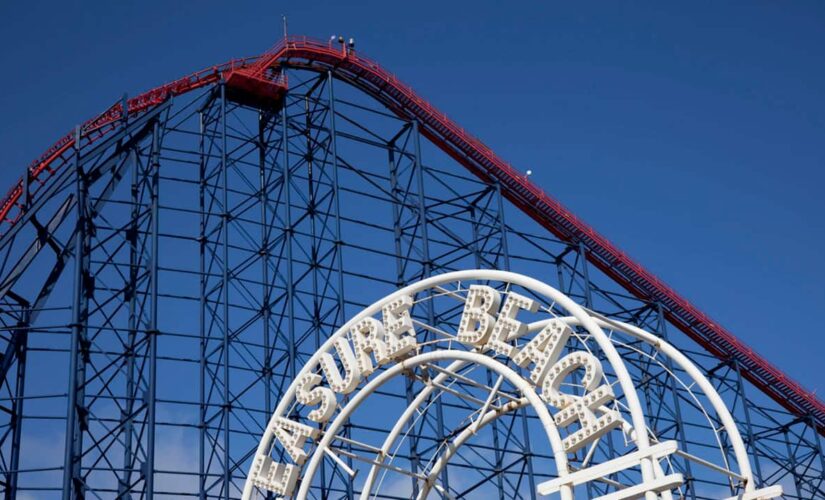 Theme park guests film themselves climbing down 200 feet after roller coaster breaks down