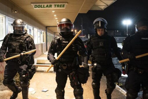 Minnesota police fortify Kim Potter’s home with concrete barriers