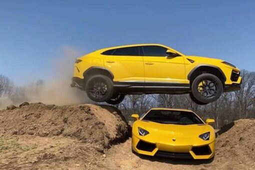 YouTuber jumps Lamborghini over Lamborghini