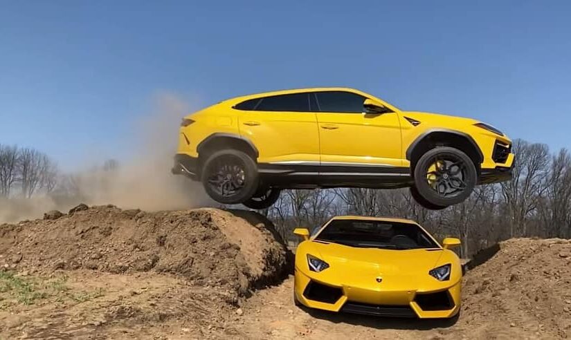 YouTuber jumps Lamborghini over Lamborghini