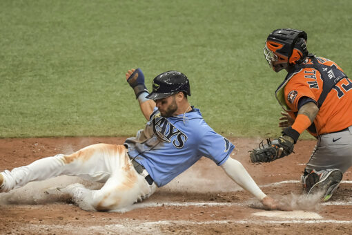 Meadows, Margot lead Rays over Astros 5-4 to avoid sweep