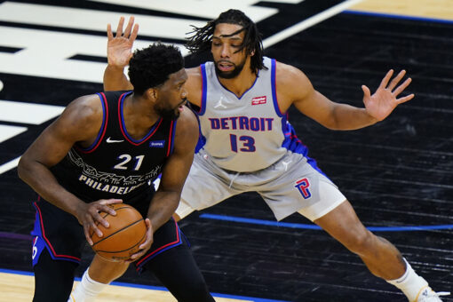 Embiid scores 29, 76ers beat Pistons for 8th straight win