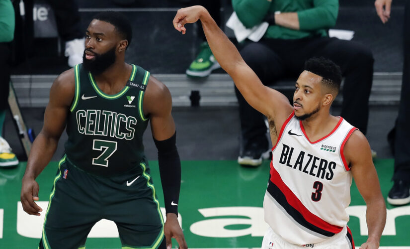 McCollum powers Trail Blazers past Celtics 129-119