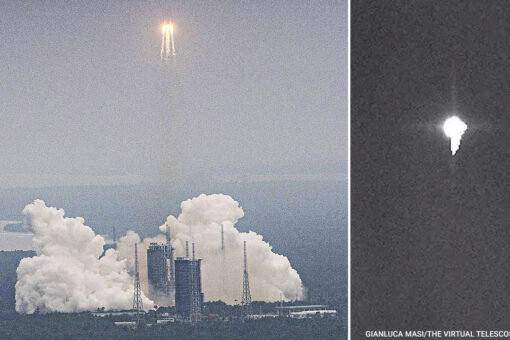 Chinese rocket debris photographed in space