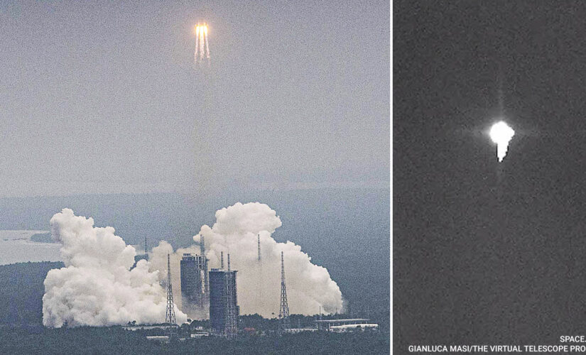 Chinese rocket debris photographed in space