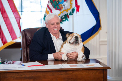 Governor makes bulldog the face of West Virginia’s COVID-19 vaccine lottery