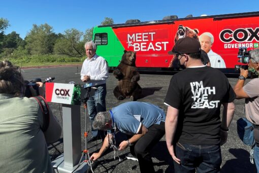 Newsom challenger teams up with bear at ‘meet the beast’ launch