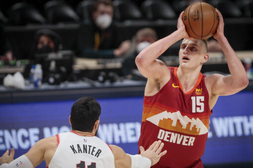Jokic scores 38, Nuggets beat Blazers 128-109 to even series