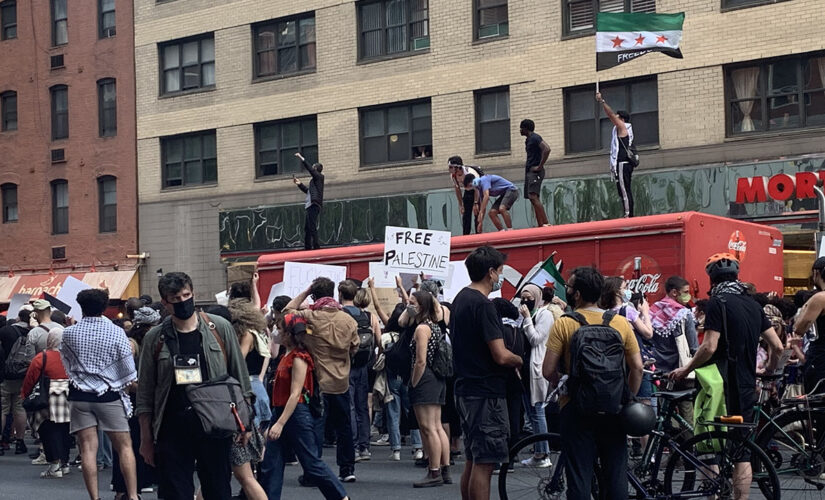 Pro-Israel and Pro-Palestinian protesters clash in NYC