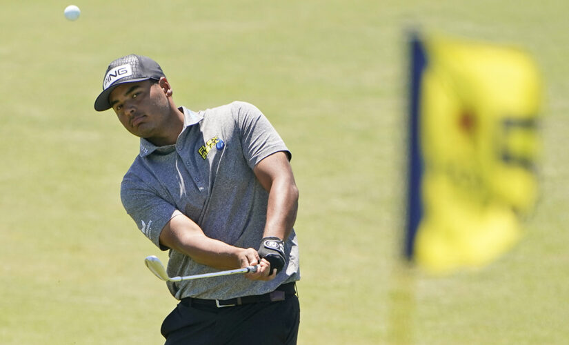 Golfer Sebastian Munoz’s shot finds its way into trash bag at PGA Championship