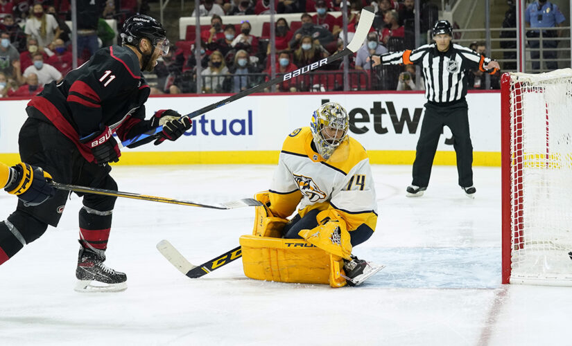 Staal scores in OT, lifts Hurricanes past Predators 3-2