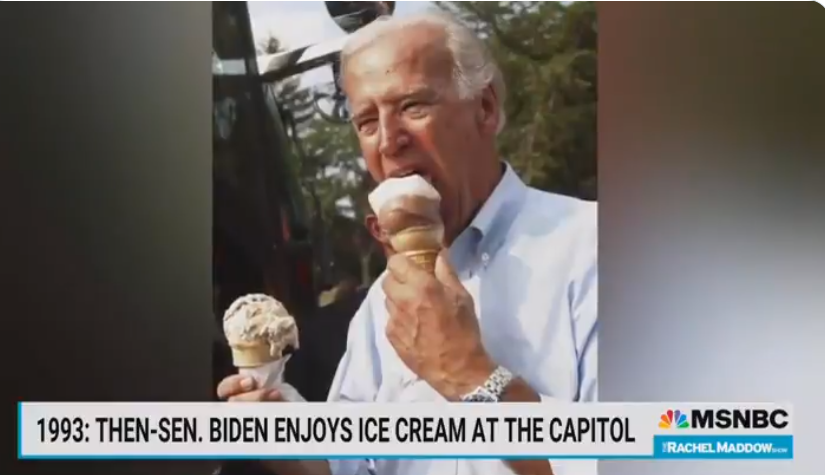 MSNBC mocked for three-minute segment about Biden ‘absolutely going to town’ on ice cream