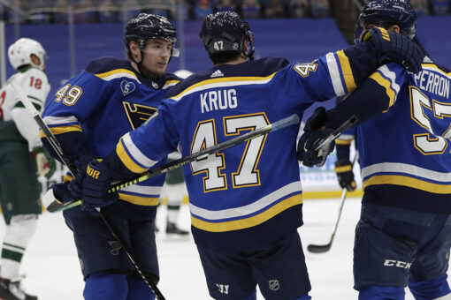 Husso makes 31 stops for first NHL shutout, Blues beat Wild