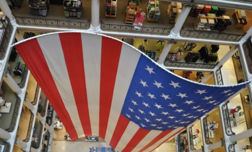 Chicago Macy’s hangs world’s largest American flag in annual display of patriotism
