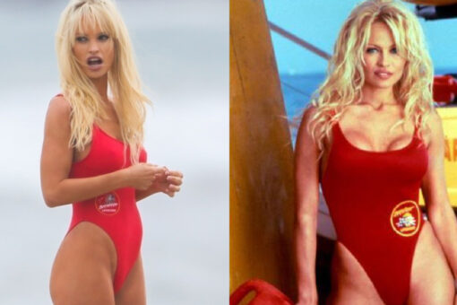 Lily James stuns in iconic red ‘Baywatch’ swimsuit as Pamela Anderson for TV series