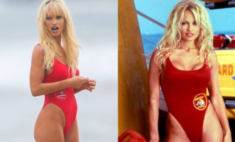 Lily James stuns in iconic red ‘Baywatch’ swimsuit as Pamela Anderson for TV series