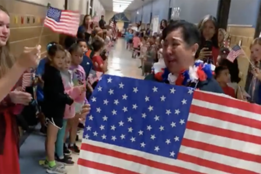 Texas elementary school surprises cafeteria worker after she becomes a U.S. citizen