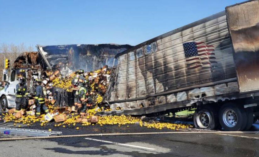 Hundreds of lemons spill onto Colorado interstate after truck catches fire