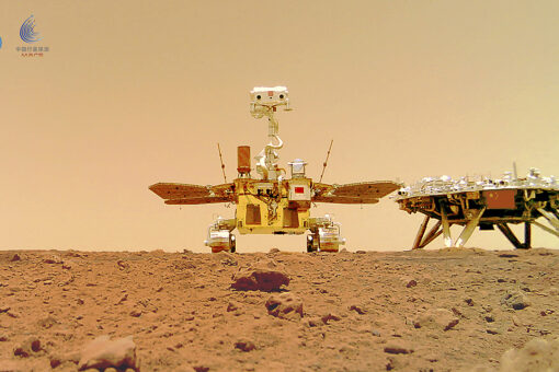 Photos show China’s Mars rover on red planet