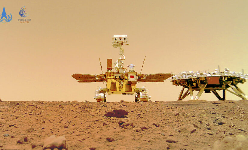 Photos show China’s Mars rover on red planet