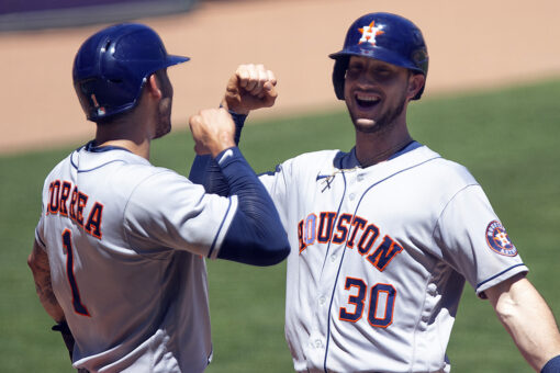Brantley has 4 of Astros’ 20 hits in 14-3 rout of Twins