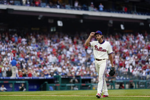 Nola lifts Phillies back over .500, beats reeling Yanks 7-0