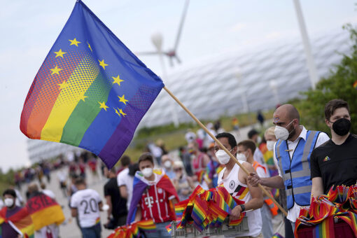 Fan invades Euro 2020 match holding rainbow flag ahead of Germany-Hungary start