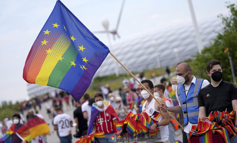 Fan invades Euro 2020 match holding rainbow flag ahead of Germany-Hungary start