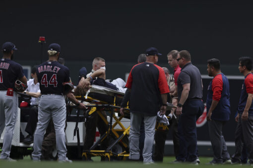 Indians OF Naylor injured in scary collision, Twins win 8-2