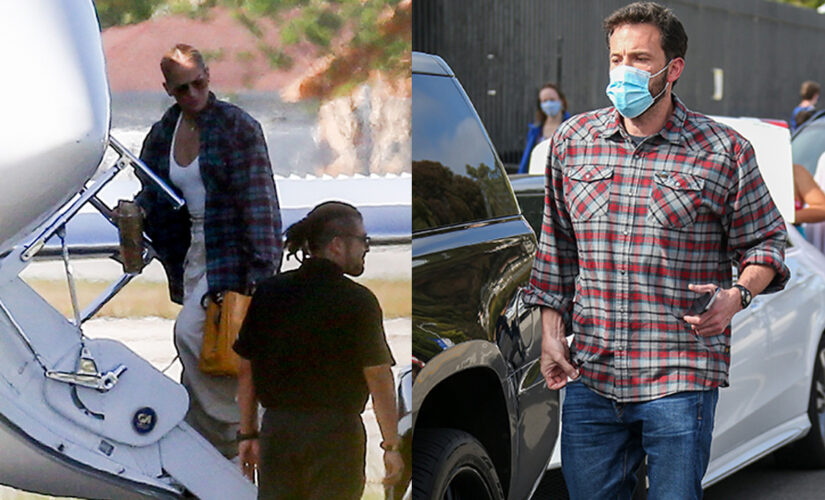 Jennifer Lopez wears what appears to be Ben Affleck’s shirt during outing