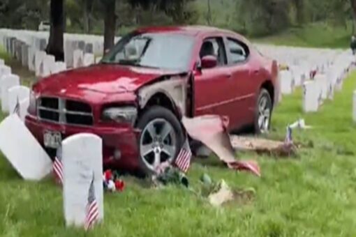 Suspected drunk Denver driver knocks over several headstones at veterans cemetery on Memorial Day