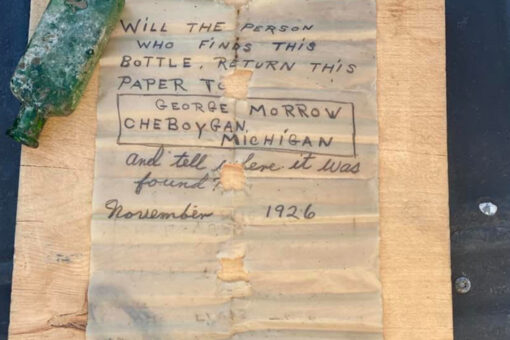 Michigan boat captain finds 95-year-old message in a bottle: ‘We were all in shock’
