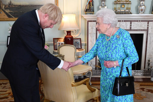 Queen Elizabeth meets Boris Johnson at Buckingham Palace for their first in-person audience since the pandemic