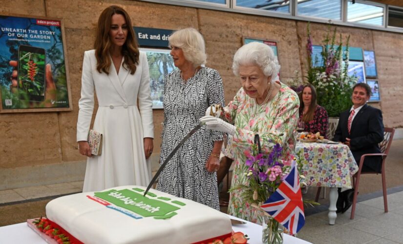 Queen Elizabeth cuts cake with sword instead of standard knife: ‘More unusual’