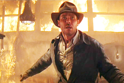 Harrison Ford pictured in Indiana Jones costume on set of fifth movie