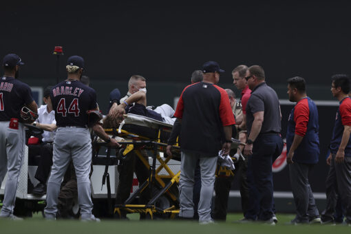 Indians’ Josh Naylor stretchered off field after scary incident vs. Twins