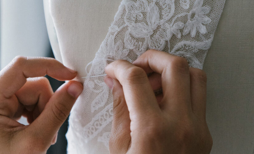 Bride hand-knit her own wedding dress in 9 months, shows it off on TikTok