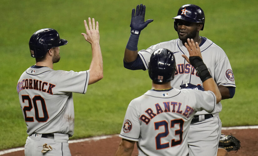 Astros take combined no-hitter into 8th, rout Orioles 10-2