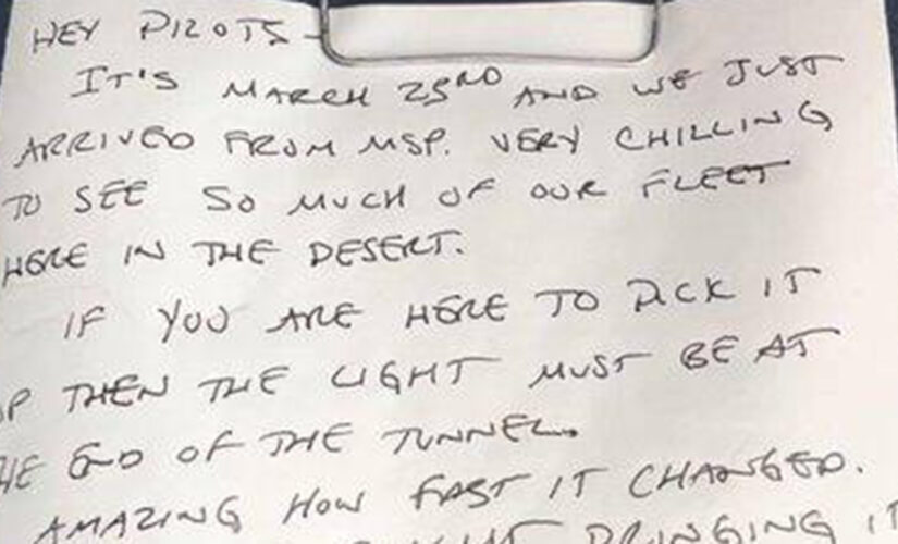 Delta pilot’s note found 435 days after plane was stored at the start of COVID pandemic