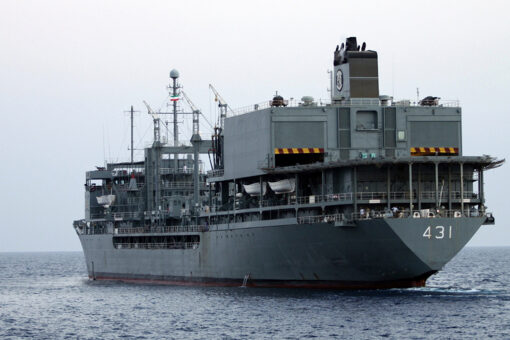 Largest ship in Iranian navy has caught fire and sank in the Gulf of Oman