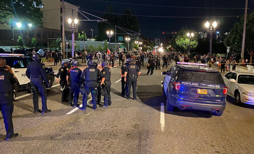 Mob gathers in Portland after deadly officer-involved shooting; some throw items at officers