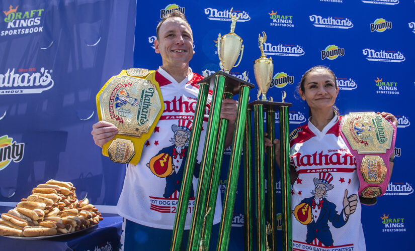 Joey Chestnut chows down 76 hot dogs, breaks own world record at annual Fourth of July contest