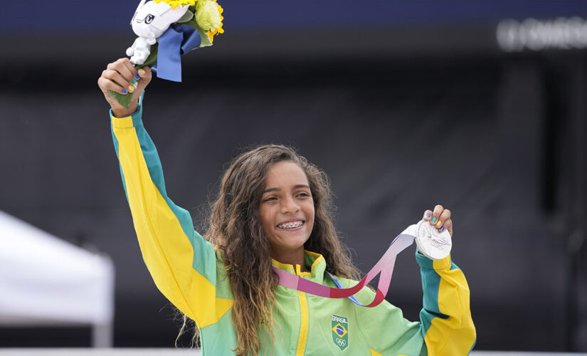 Brazilian skateboarder Rayssa Leal returns home from Olympics to ‘Little Fairy’ trademark surprise