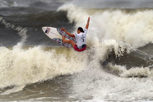 Seasoned superstars win gold in surfing’s Olympic debut