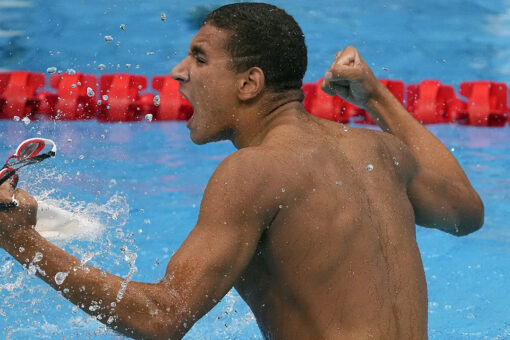 Tunisian teen wins surprise Olympic swimming gold