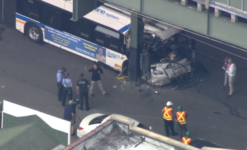 NYC bus crash: Video shows head-on collision with car, at least a dozen injured